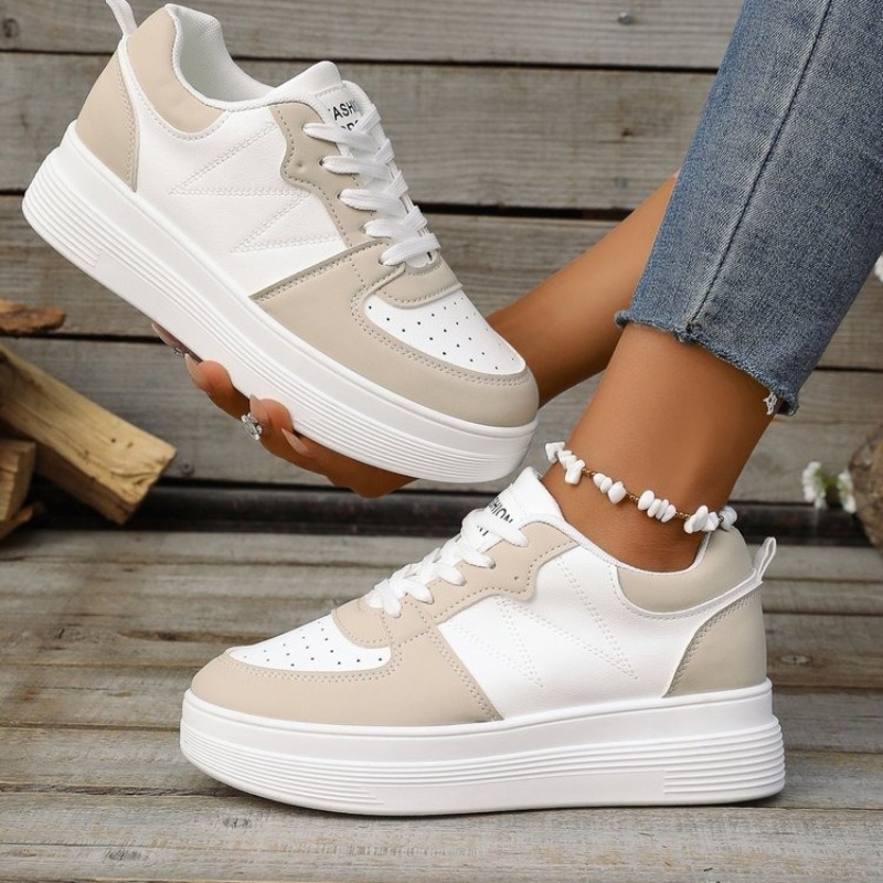 Platform Sneakers Chunky - Sepatu Sneakers Platform Wanita, Ujung Bulat,