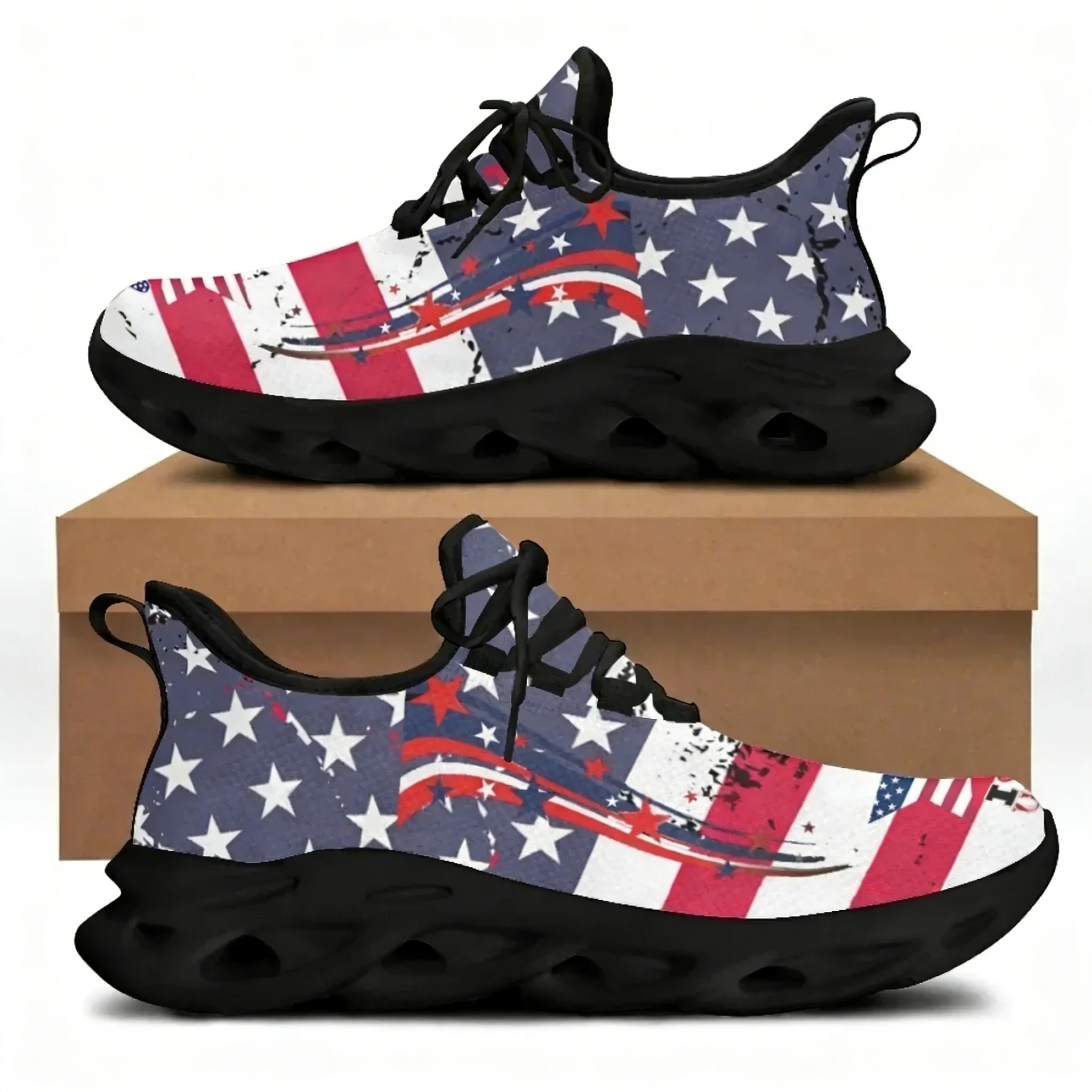 Women'S Shoes Liberty - 7.4 Sepatu Flat Motif Bendera Amerika