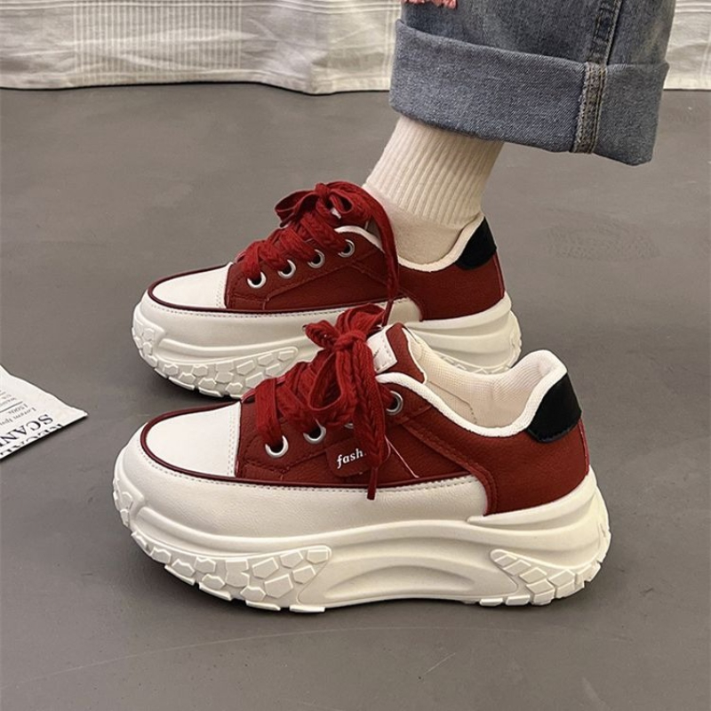 Platform Sneakers Chunky - Sepatu Sneakers Putih Tebal untuk Wanita