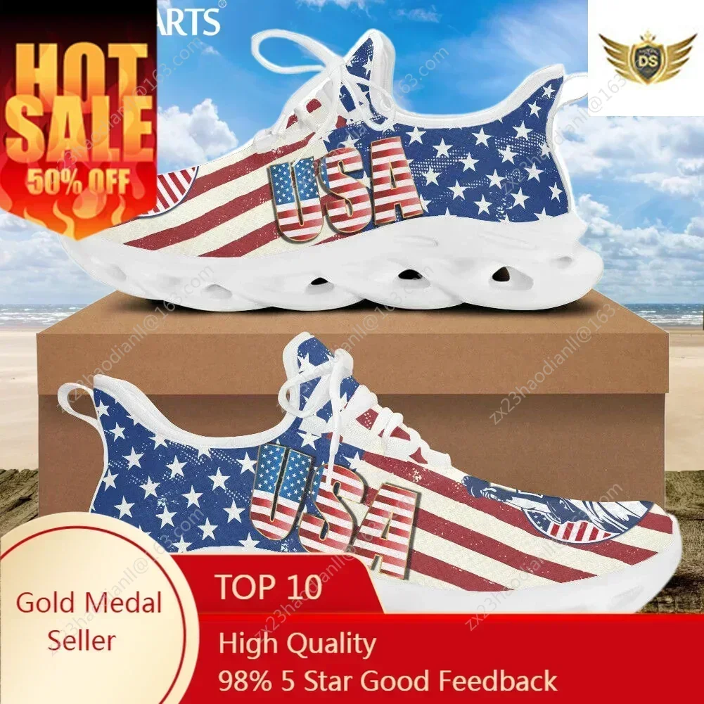 Women'S Shoes Liberty - 7.4 Sepatu Datar Motif Bendera Amerika