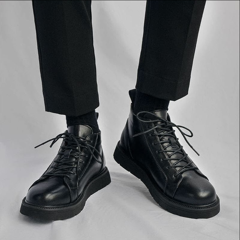 Women Shoes Hong Kong - Sepatu kulit motor Inggris model high
