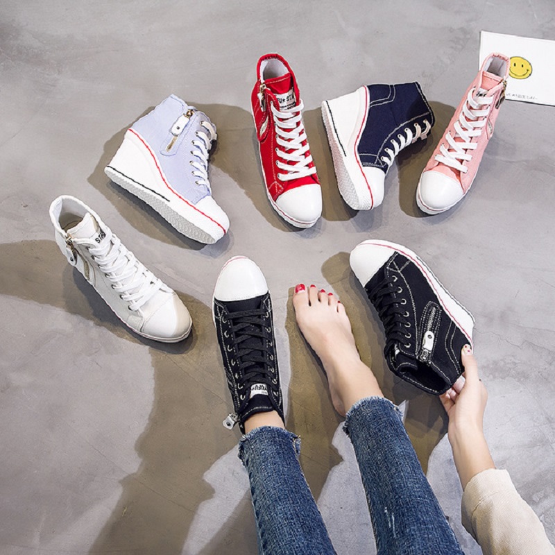 Women'S Shoes Water Resistant - Sepatu kanvas platform tinggi anti air