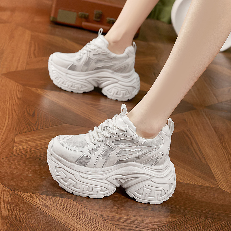 Platform Sneakers Chunky - Sepatu Sneakers Platform Tebal Wanita, Bahan