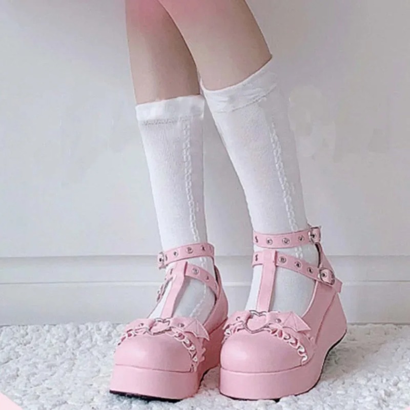 Sepatu Mary Janes Wedges Gespe - Platform Sneakers Chunky ulasan dan harga