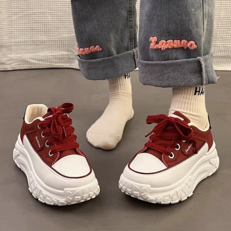 Sepatu Sneakers Putih Tebal un - Platform Sneakers Chunky ulasan dan harga