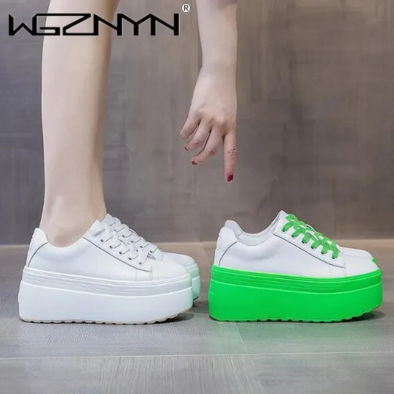 Sepatu Kasual Wanita Kulit Asl - Platform Sneakers Chunky ulasan dan harga