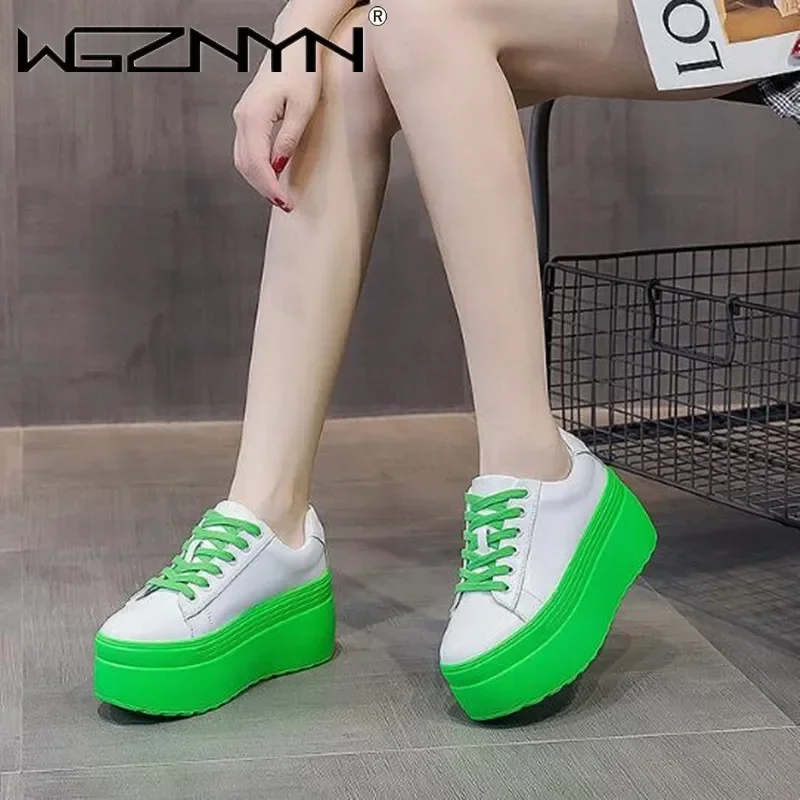 Sepatu Kasual Wanita Kulit Asl - Platform Sneakers Chunky ulasan dan harga