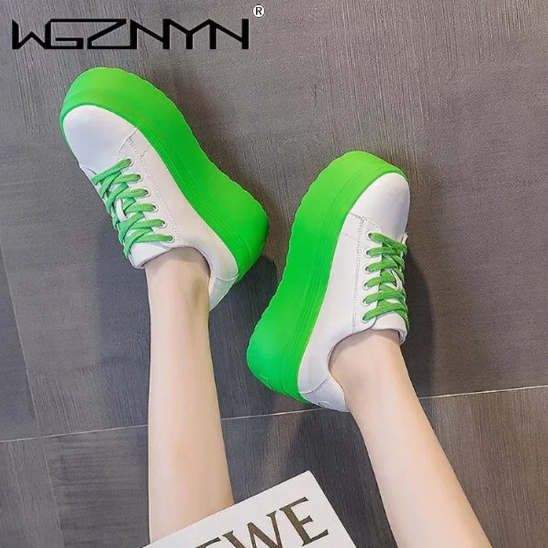 Sepatu Kasual Wanita Kulit Asl - Platform Sneakers Chunky ulasan dan harga